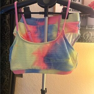 Cupshe Two-Piece Bikini Set | Medium | High-Waisted Pastel Tie-Dye